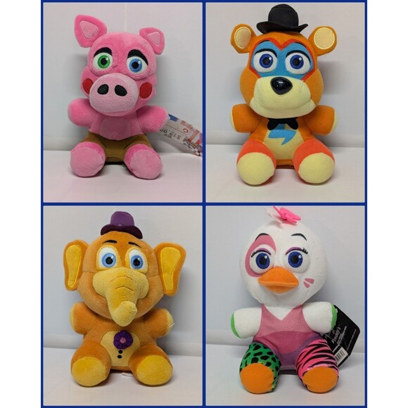 Funko Five Nights at Freddy's Walmart Glamrock FNAF 8" Plush 2020 Lot of 4 - Picture 1 of 12